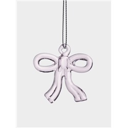 Игрушка елочная, 5 см, стекло, розовая, Бантик, Event