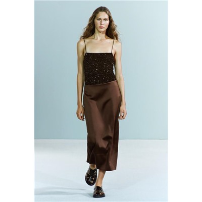 FEW ITEMS LEFT SATIN SKIRT - ZW COLLECTION