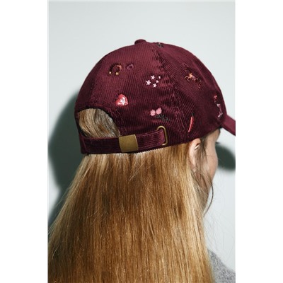 EMBROIDERED CORDUROY CAP