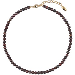 Колье (жемчуг шоколадный 5-6мм; покрытие золото) 38-45см