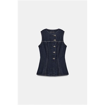 CHALECO Z1975 ENTALLADO DENIM