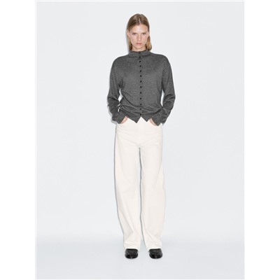 Cárdigan punto cuello perkins