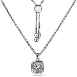 Кулон Теннис (кристаллы SW белые 8мм; покрытие родий) 70см, Есть комплект