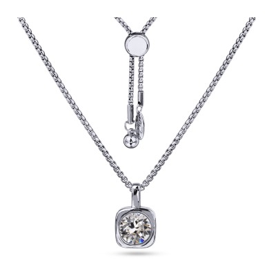 Кулон Теннис (кристаллы SW белые 8мм; покрытие родий) 70см, Есть комплект