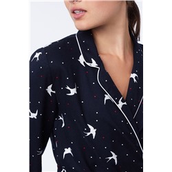 Двубортная рубашка Vitto Темно- синяя