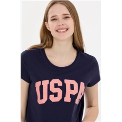 Kadın Lacivert Bisiklet Yaka Tişört