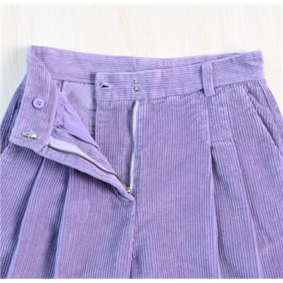 Плотные вельветовые хлопковые брюки с высокой талией