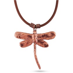 Кулон (кожа коричневая; покрытие: медь)