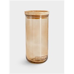 Банка для сыпучих продуктов, 820 мл, стекло/дерево, коричневая, Jars