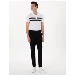 Siyah Slim Fit Beli Lastikli Kanvas Pantolon