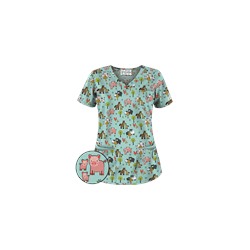 UA Country Time Cool Blue Print Scrub Top