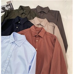 Мужская повседневная рубашка с длинным рукавом из 100% ПРЕМИАЛЬНОГО ХЛОПКА  МАССИМО Д