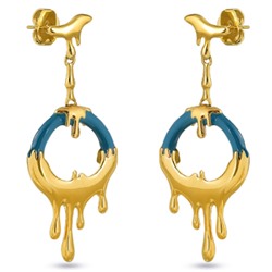 Серьги Оттепель (эмаль изумруд; покрытие золото), Есть комплект