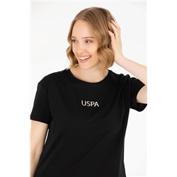 Kadın Siyah Bisiklet Yaka Tişört