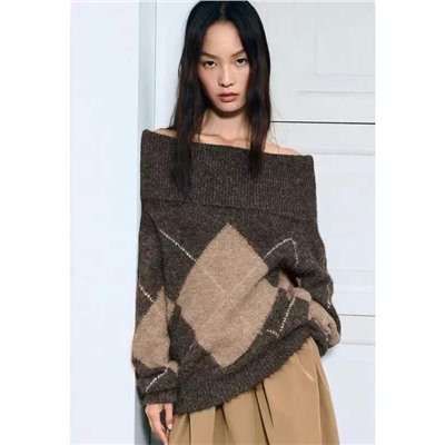 Трикотажный джемпер с приспущенными плечами ЗАР*А