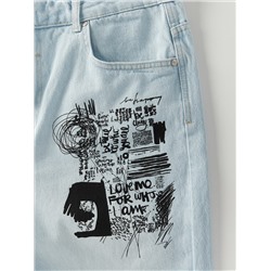 Baggy-Shorts mit Druck