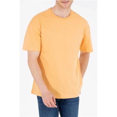 Erkek Kavun Oversize Bisiklet Yaka Tişört