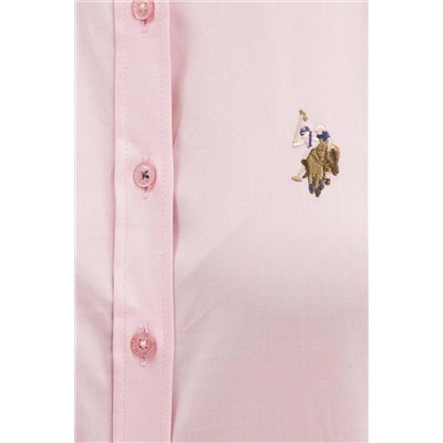 Kadın Pembe Uzun Kollu Basic Gömlek