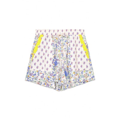 Pantalón corto viscosa patchwork multicolor