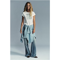 RUSTIC T-SHIRT WITH SLOGAN