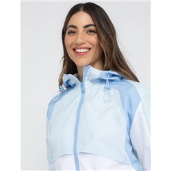 COLOR BLOCK HOODED WINDBREAKER