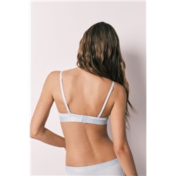 Sujetador clásico algodón canalé azul BEAUTIFUL