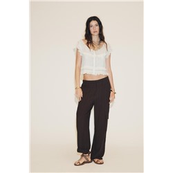 STRIPED FLOWING CARGO TROUSERS