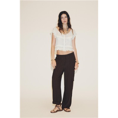 STRIPED FLOWING CARGO TROUSERS