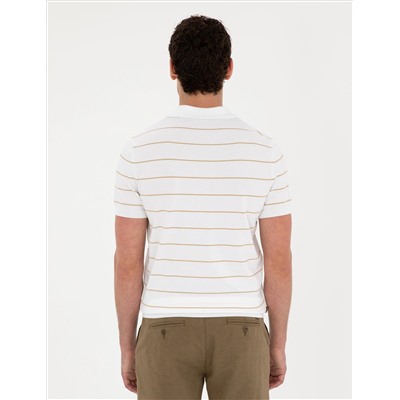 Kahverengi Slim Fit Düğmeli Polo Yaka Triko Tişört