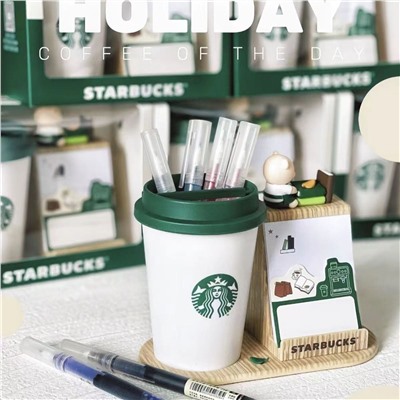 Интересная подставка под ручки, телефон или заметки  СТАРБАК*С