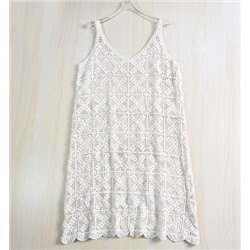 Ажурная крючковая цветочная повседневная блузка-платье