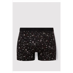 Mavi Galaksi Baskılı Siyah Boxer 092084-900