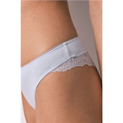 Pack 2 bragas brasileñas algodón azul y  blanco