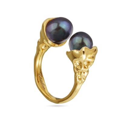 Кольцо (жемчуг бензиновый 8мм; покрытие золото), Есть комплект