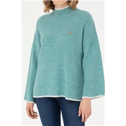 Kadın Mint Balıkçı Yaka Kazak