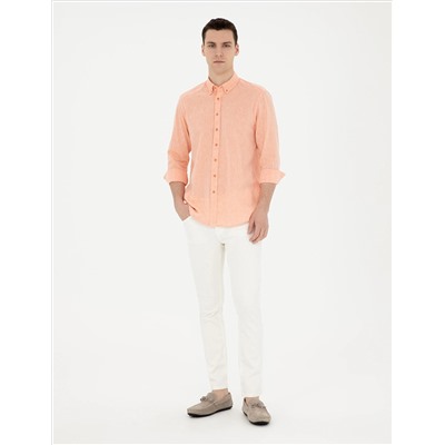 Ekru Slim Fit Jean Pantolon