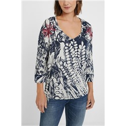 Camiseta jacquard floral