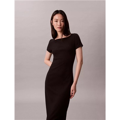 Cotton Contour Rib Short Sleeve Dress