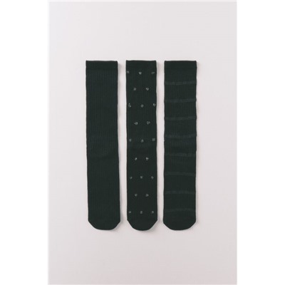 Pack 3 calcetines largos textura negros