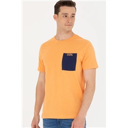 Erkek Turuncu Bisiklet Yaka Tişört