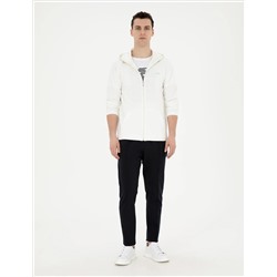 Beyaz Regular Fit Örme Hırka