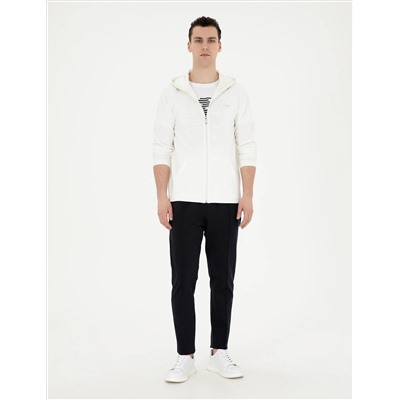Beyaz Regular Fit Örme Hırka
