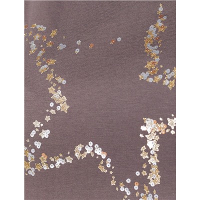 Нарядная футболка с блестящим принтом