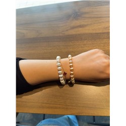 Жемчужный набор из 3-х предметов бусы+браслет+серьги