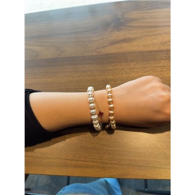 Жемчужный набор из 3-х предметов бусы+браслет+серьги