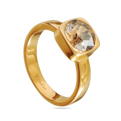 Кольцо Теннис (кристаллы SW шампань 8мм; покрытие золото), Есть комплект