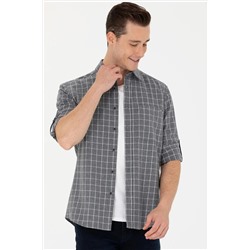 Erkek Gri Uzun Kollu Gömlek