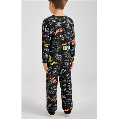 Пижама для мальчиков. Ткань: 95% хлопок + 5% стрейч