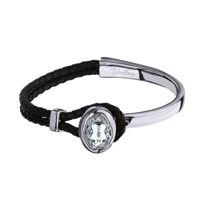 Браслет Грация (кристаллы SW 14х10 белые; покрытие родий), Есть комплект