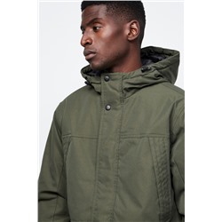 Parka con capucha Caqui